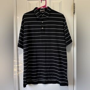 Peter Millar Men's Black and White Summer Comfort Polo Size‎ Large